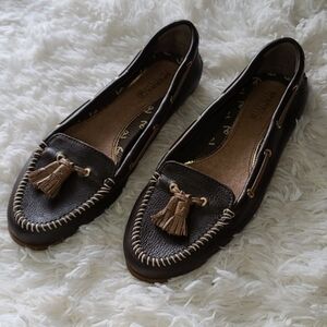 Sperry Brown Leather Tassel Moccasin Loafers